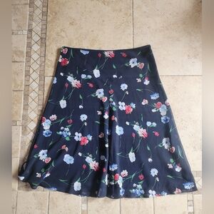 Chaps Navy Floral Skirt